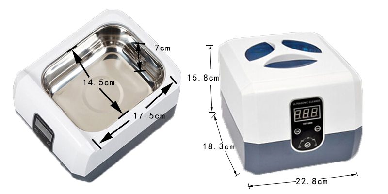 灵科超声波小型清洗机1300ml尺寸